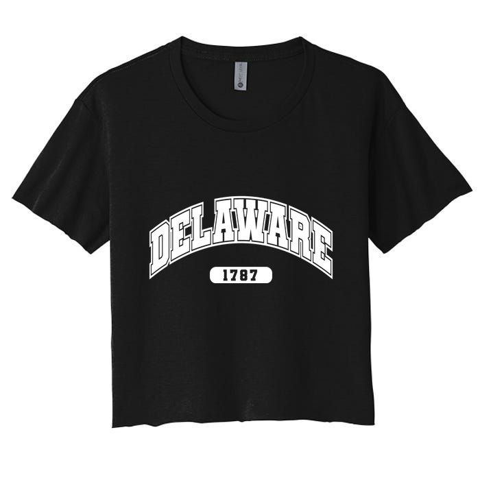 Delaware Collegiate Style 1787 Women's Crop Top Tee