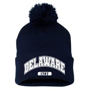 Delaware Collegiate Style 1787 Pom Pom 12in Knit Beanie