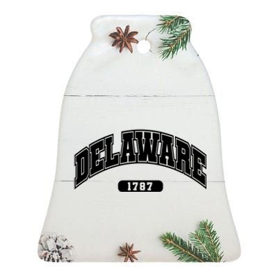 Delaware Collegiate Style 1787 Ceramic Bell Ornament