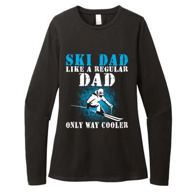 Distressed Cool Ski Dad Skiing Winter Sports Skier Father Gift Womens CVC Long Sleeve Shirt