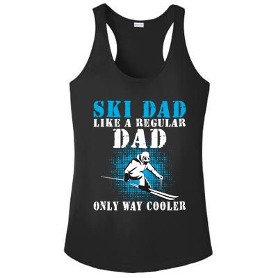 Distressed Cool Ski Dad Skiing Winter Sports Skier Father Gift Ladies PosiCharge Competitor Racerback Tank