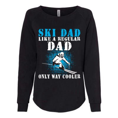 Distressed Cool Ski Dad Skiing Winter Sports Skier Father Gift Womens California Wash Sweatshirt