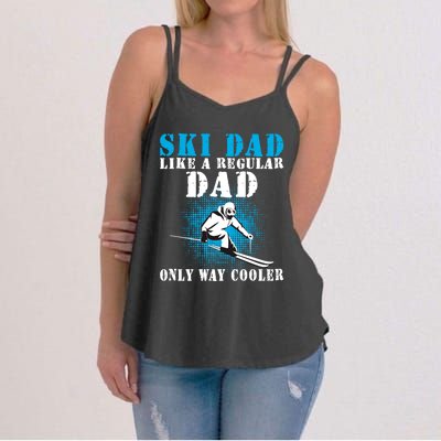 Distressed Cool Ski Dad Skiing Winter Sports Skier Father Gift Women's Strappy Tank