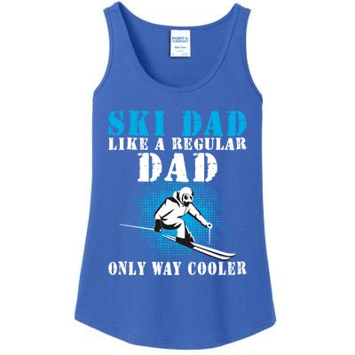 Distressed Cool Ski Dad Skiing Winter Sports Skier Father Gift Ladies Essential Tank