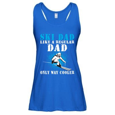 Distressed Cool Ski Dad Skiing Winter Sports Skier Father Gift Ladies Essential Flowy Tank