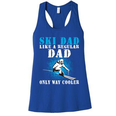 Distressed Cool Ski Dad Skiing Winter Sports Skier Father Gift Women's Racerback Tank