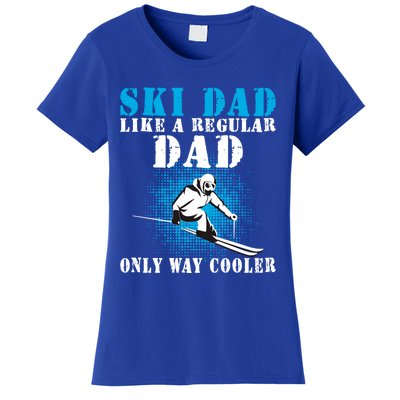 Distressed Cool Ski Dad Skiing Winter Sports Skier Father Gift Women's T-Shirt