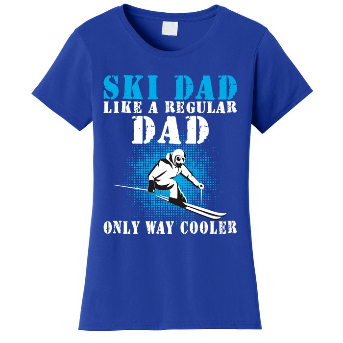 Distressed Cool Ski Dad Skiing Winter Sports Skier Father Gift Women's T-Shirt