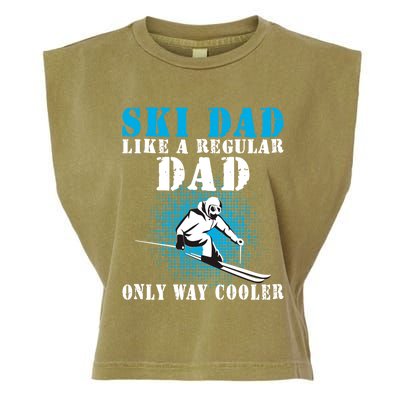 Distressed Cool Ski Dad Skiing Winter Sports Skier Father Gift Garment-Dyed Women's Muscle Tee