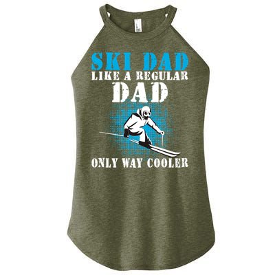 Distressed Cool Ski Dad Skiing Winter Sports Skier Father Gift Women's Perfect Tri Rocker Tank