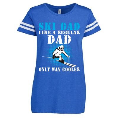 Distressed Cool Ski Dad Skiing Winter Sports Skier Father Gift Enza Ladies Jersey Football T-Shirt