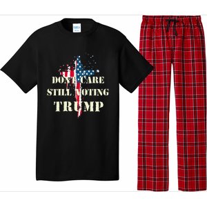 DonT Care Still Voting Trump Patriotic American Flag Pajama Set