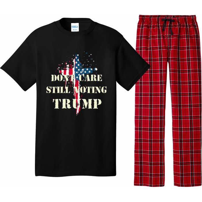 DonT Care Still Voting Trump Patriotic American Flag Pajama Set