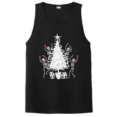 Dancing Christmas Skeletons Funny Spooky Christmas Graphic Gift PosiCharge Competitor Tank