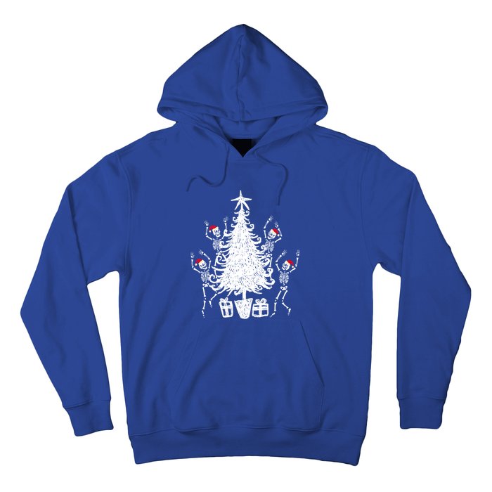 Dancing Christmas Skeletons Funny Spooky Christmas Graphic Gift Hoodie