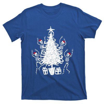 Dancing Christmas Skeletons Funny Spooky Christmas Graphic Gift T-Shirt