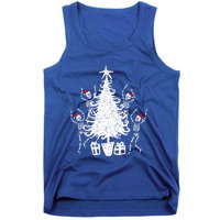 Dancing Christmas Skeletons Funny Spooky Christmas Graphic Gift Tank Top