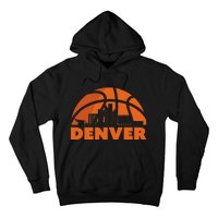 Denver City Skyline Colorado Basketball Fan Jersey Hoodie