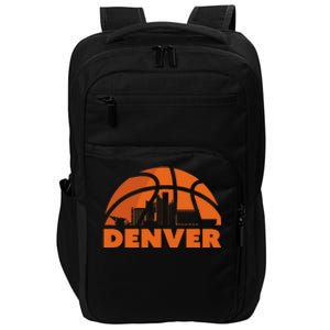 Denver City Skyline Colorado Basketball Fan Jersey Impact Tech Backpack