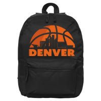 Denver City Skyline Colorado Basketball Fan Jersey 16 in Basic Backpack