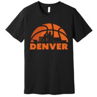 Denver City Skyline Colorado Basketball Fan Jersey Premium T-Shirt