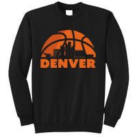 Denver City Skyline Colorado Basketball Fan Jersey Tall Sweatshirt