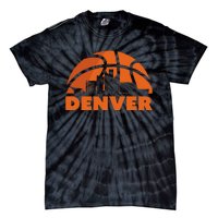 Denver City Skyline Colorado Basketball Fan Jersey Tie-Dye T-Shirt