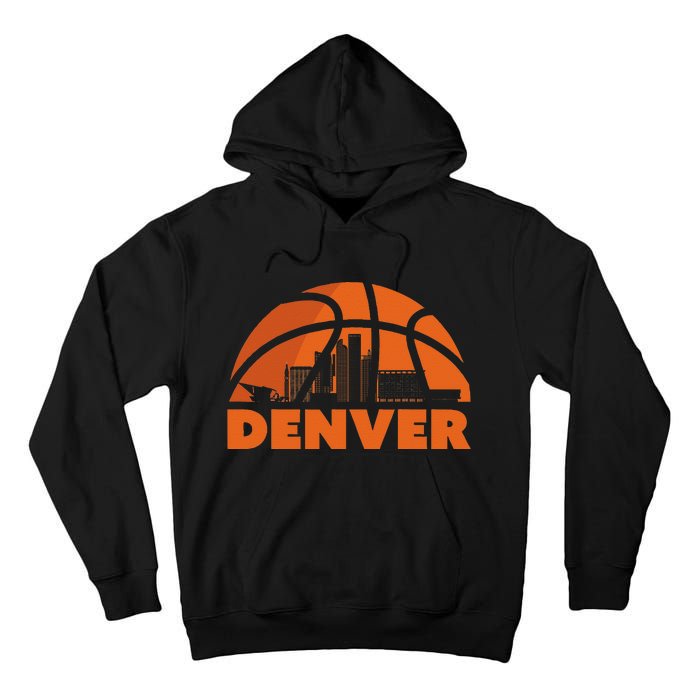 Denver City Skyline Colorado Basketball Fan Jersey Tall Hoodie