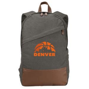 Denver City Skyline Colorado Basketball Fan Jersey Cotton Canvas Backpack