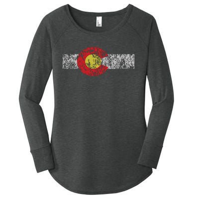 Distressed Colorado State Flag Denver Co Patriotic Women's Perfect Tri Tunic Long Sleeve Shirt