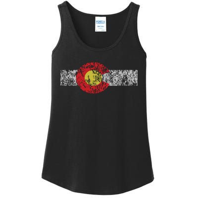 Distressed Colorado State Flag Denver Co Patriotic Ladies Essential Tank