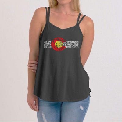 Distressed Colorado State Flag Denver Co Patriotic Women's Strappy Tank