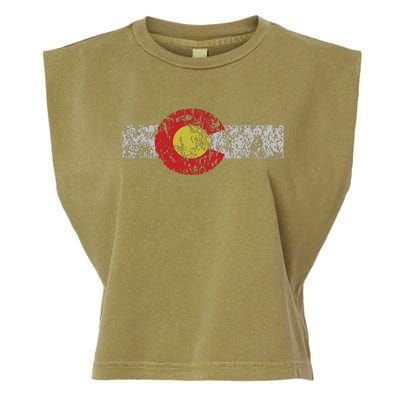 Distressed Colorado State Flag Denver Co Patriotic Garment-Dyed Women's Muscle Tee