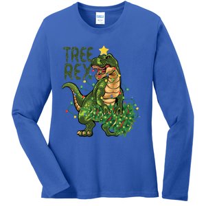 Dinosaur Christmas Tree Rex Boys Girls Funny Xmas Trex Cute Gift Ladies Long Sleeve Shirt