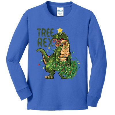 Dinosaur Christmas Tree Rex Boys Girls Funny Xmas Trex Cute Gift Kids Long Sleeve Shirt