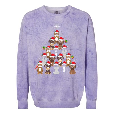 Dog Christmas Tree Funny Christmas Lights Xmas Colorblast Crewneck Sweatshirt