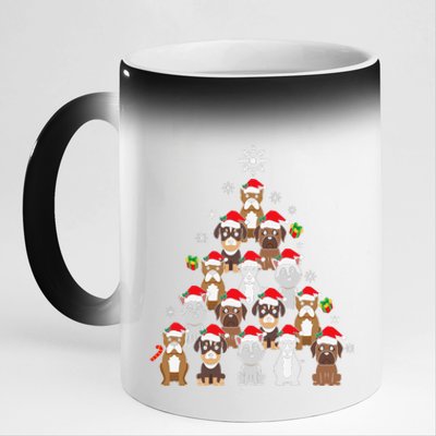 Dog Christmas Tree Funny Christmas Lights Xmas 11oz Black Color Changing Mug