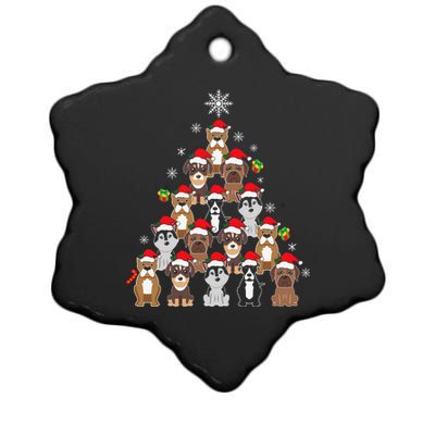 Dog Christmas Tree Funny Christmas Lights Xmas Ceramic Star Ornament