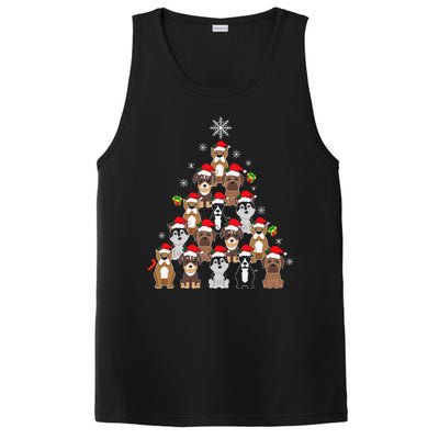 Dog Christmas Tree Funny Christmas Lights Xmas PosiCharge Competitor Tank