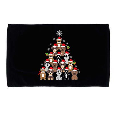 Dog Christmas Tree Funny Christmas Lights Xmas Microfiber Hand Towel