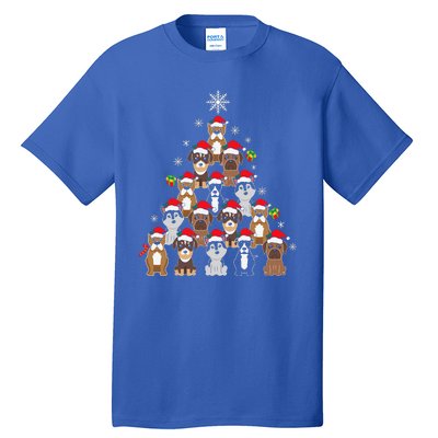 Dog Christmas Tree Funny Christmas Lights Xmas Tall T-Shirt