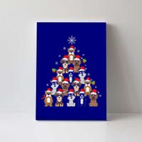 Dog Christmas Tree Funny Christmas Lights Xmas Canvas