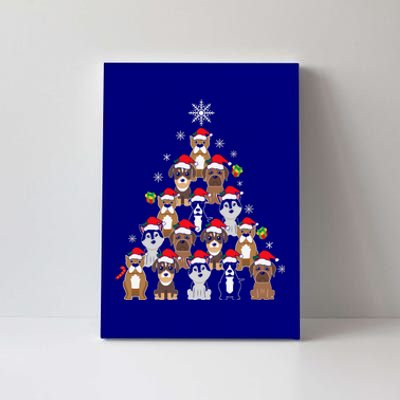 Dog Christmas Tree Funny Christmas Lights Xmas Canvas