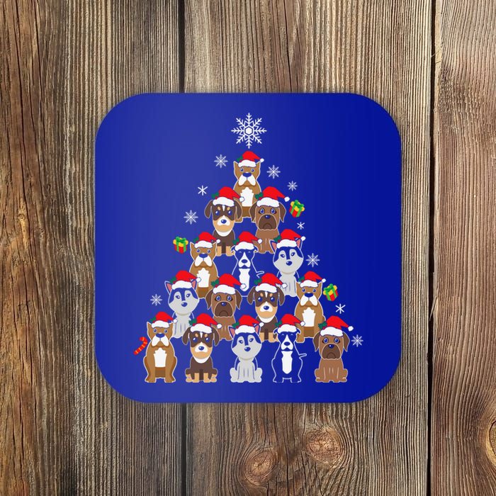 Dog Christmas Tree Funny Christmas Lights Xmas Coaster