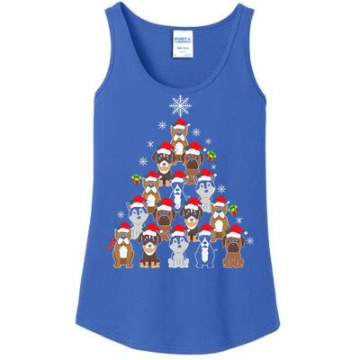 Dog Christmas Tree Funny Christmas Lights Xmas Ladies Essential Tank