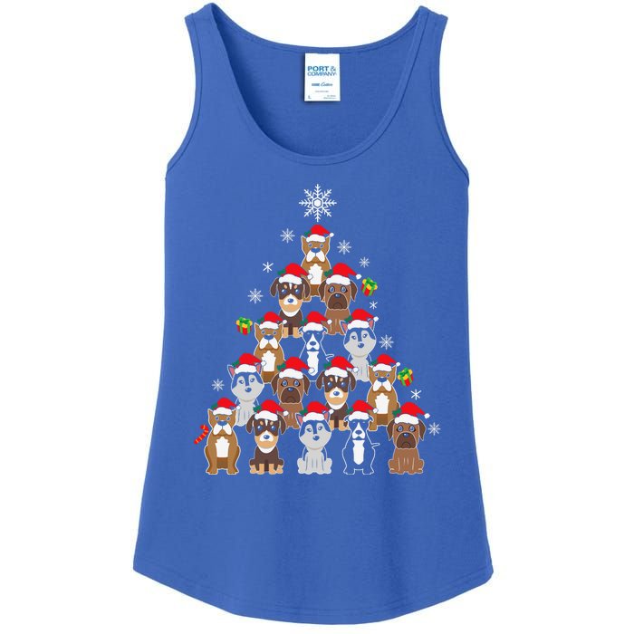 Dog Christmas Tree Funny Christmas Lights Xmas Ladies Essential Tank