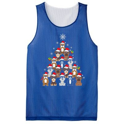 Dog Christmas Tree Funny Christmas Lights Xmas Mesh Reversible Basketball Jersey Tank