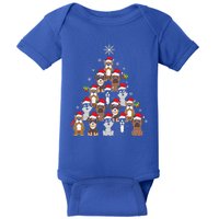 Dog Christmas Tree Funny Christmas Lights Xmas Baby Bodysuit