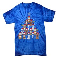 Dog Christmas Tree Funny Christmas Lights Xmas Tie-Dye T-Shirt