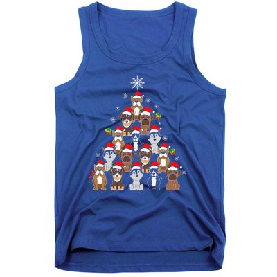 Dog Christmas Tree Funny Christmas Lights Xmas Tank Top